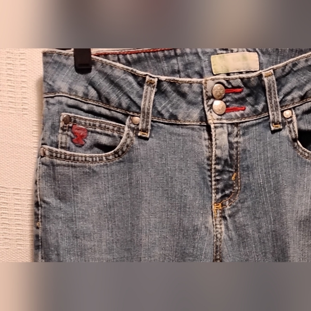 Vintage Wrangler Snap Front Cherry Lined Straight Leg Denim Jeans Jr.11 - Picture 2 of 14